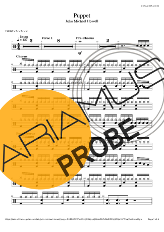 John Michael Howell Puppet score for Schlagzeug