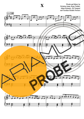 Jonas Brothers X score for Klavier