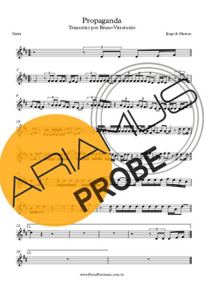Jorge e Mateus Propaganda score for Mundharmonica
