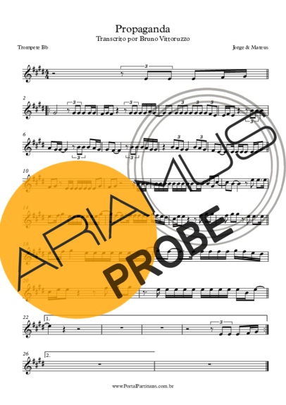Jorge e Mateus Propaganda score for Trompete