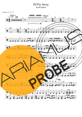 Josiah Queen I´ll Fly Away score for Schlagzeug
