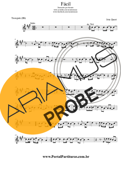 Jota Quest Fácil score for Trompete