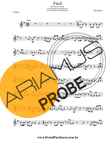Jota Quest Fácil score for Violine