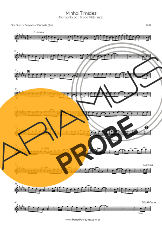 KLB Minha Timidez score for Tenor-Saxophon Sopran (Bb)