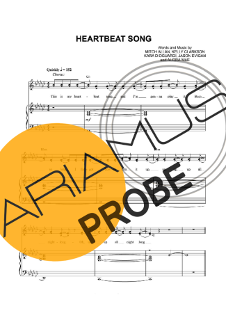 Kelly Clarkson Heartbeat Song score for Klavier