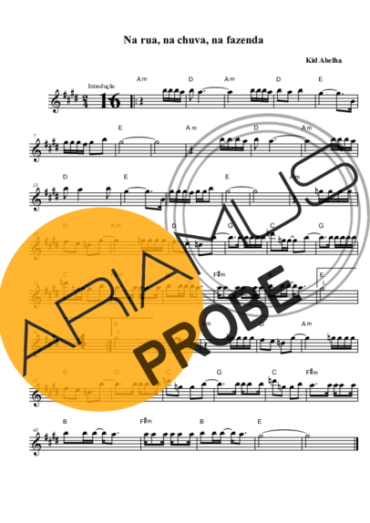 Kid Abelha Na Rua, Na Chuva, Na Fazenda score for Alt-Saxophon