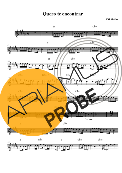 Kid Abelha Quero Te Encontrar score for Tenor-Saxophon Sopran (Bb)