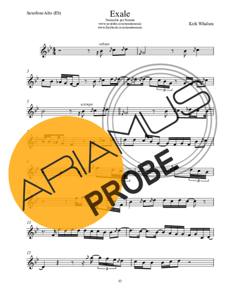 Kirk Whalum Exale (Shoop Shoop) score for Alt-Saxophon