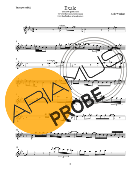 Kirk Whalum Exale (Shoop Shoop) score for Trompete