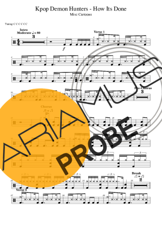 Kpop Demon Hunters How It´s Done score for Schlagzeug