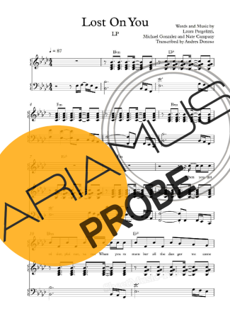 LP Lost On You score for Klavier