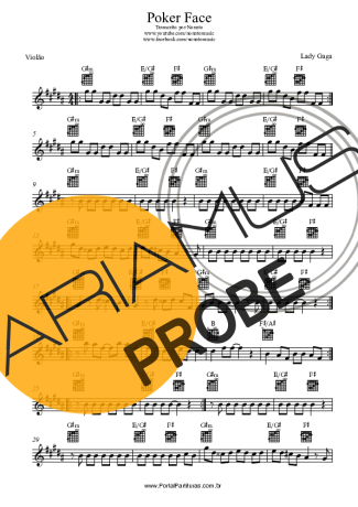 Lady Gaga Poker Face score for Akustische Gitarre