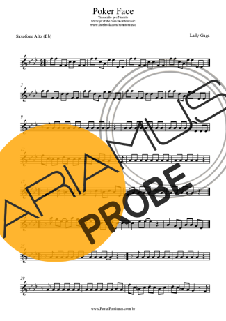 Lady Gaga Poker Face score for Alt-Saxophon