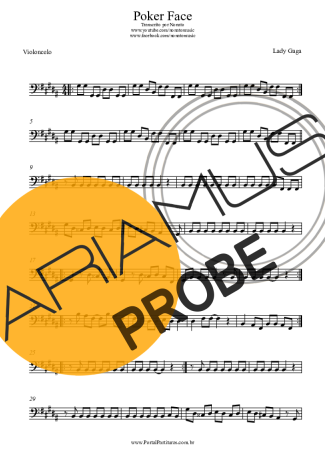 Lady Gaga Poker Face score for Cello