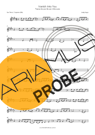 Lady Gaga Vanish Into You score for Tenor-Saxophon Sopran (Bb)