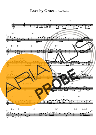 Lara Fabian Love By Grace score for Tenor-Saxophon Sopran (Bb)
