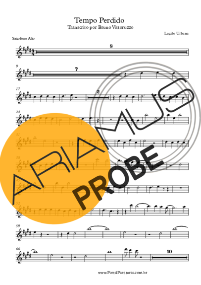 Legião Urbana Tempo Perdido score for Alt-Saxophon