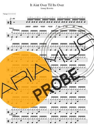 Lenny Kravitz It Ain´t Over Til It´s Over Partituren für Schlagzeug