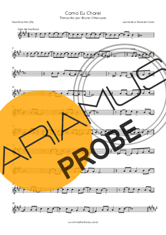 Leonardo Como Eu Chorei (Part. Eduardo Costa) score for Alt-Saxophon