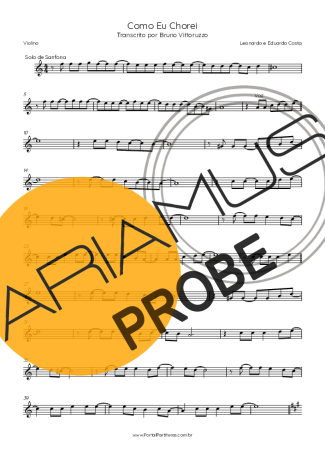 Leonardo Como Eu Chorei (Part. Eduardo Costa) score for Geigen