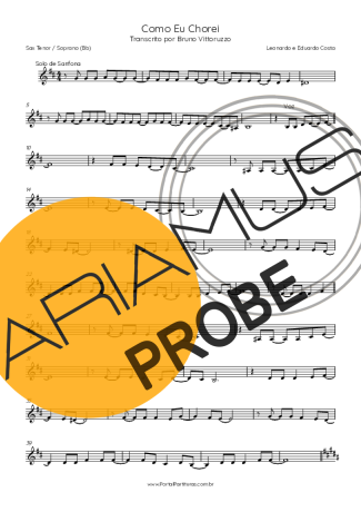 Leonardo Como Eu Chorei (Part. Eduardo Costa) score for Tenor-Saxophon Sopran (Bb)