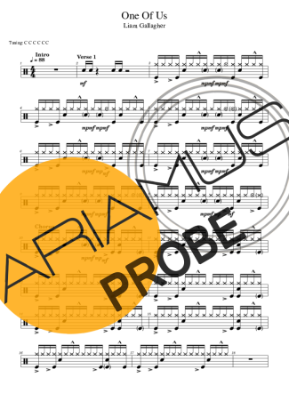 Liam Gallagher One Of Us score for Schlagzeug