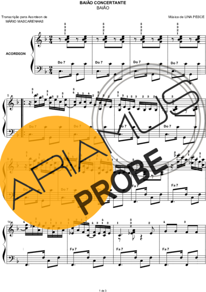Lina Pesce Baião Concertante score for Akkordeon