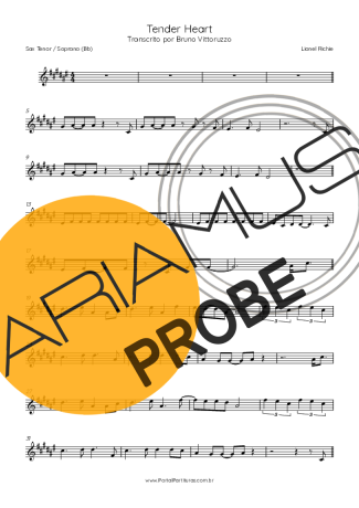 Lionel Richie Tender Heart score for Tenor-Saxophon Sopran (Bb)