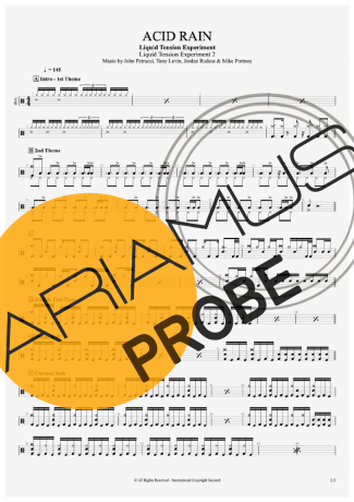 Liquid Tension Experiment Acid Rain score for Schlagzeug