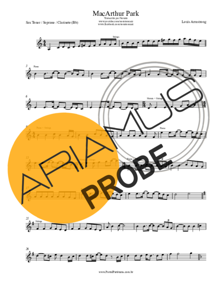Louis Armstrong MacArthur Park score for Tenor-Saxophon Sopran (Bb)