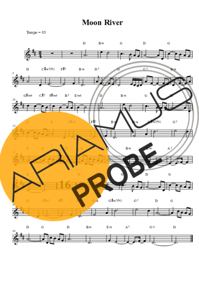 Louis Armstrong Moon River score for Tenor-Saxophon Sopran (Bb)
