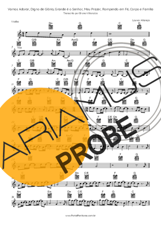 Louvor Aliança Vamos Adorar, Digno De Glória, Grande é O Senhor, Meu Prazer, Rompendo Em Fé, Corpo E Família Partituren für Akustische Gitarre