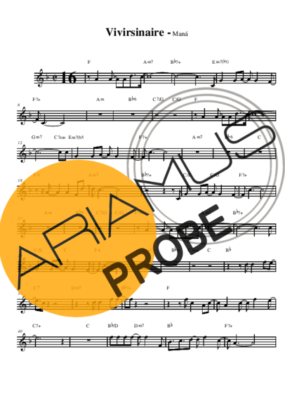 Maná Vivir Sin Aire score for Alt-Saxophon
