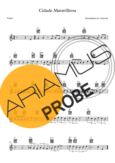 Marchinhas de Carnaval Cidade Maravilhosa score for Akustische Gitarre