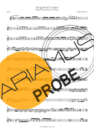 Marília Mendonça De Quem É A Culpa Partituren für Floete