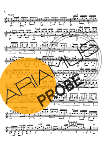 Mauro Giuliani Estudo 8 Op 48 score for Akustische Gitarre