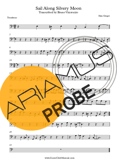 Max Greger Sail Along Silvery Moon score for Posaune