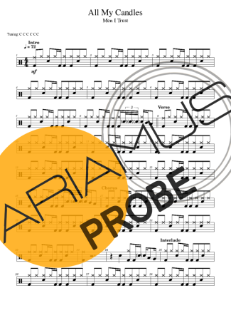 Men I Trust All My Candles Partituren für Schlagzeug
