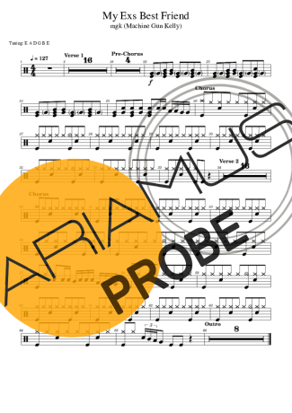 Mgk (Machine Gun Kelly) My Ex´s Best Friend score for Schlagzeug