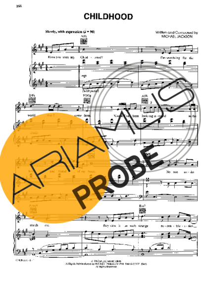 Michael Jackson Childhood score for Klavier