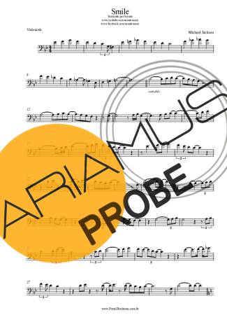 Michael Jackson Smile score for Cello