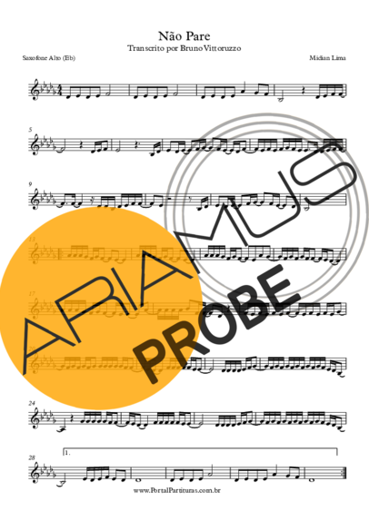 Midian Lima Não Pare score for Alt-Saxophon