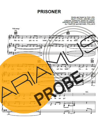 Miley Cyrus feat Dua Lipa Prisoner score for Klavier