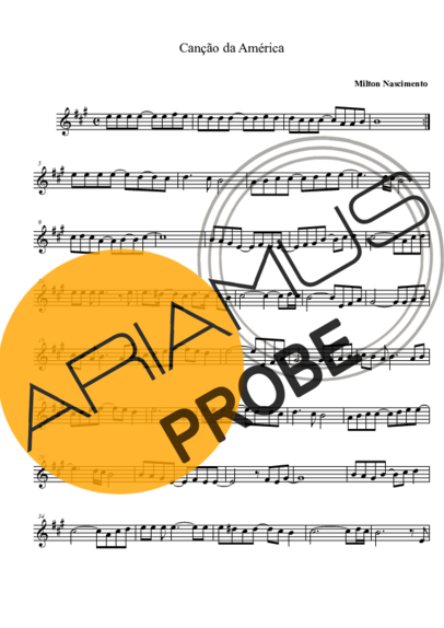 Milton Nascimento Canção da América score for Tenor-Saxophon Sopran (Bb)