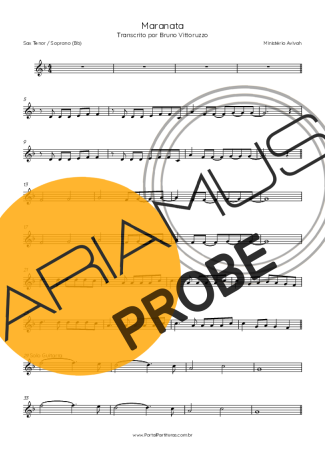 Ministério Avivah Maranata score for Tenor-Saxophon Sopran (Bb)