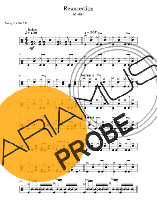 Misfits Resurrection score for Schlagzeug