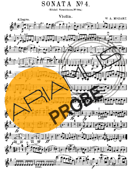 Mozart Violin Sonata 04 score for Geigen