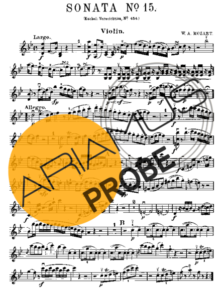 Mozart Violin Sonata 15 score for Geigen