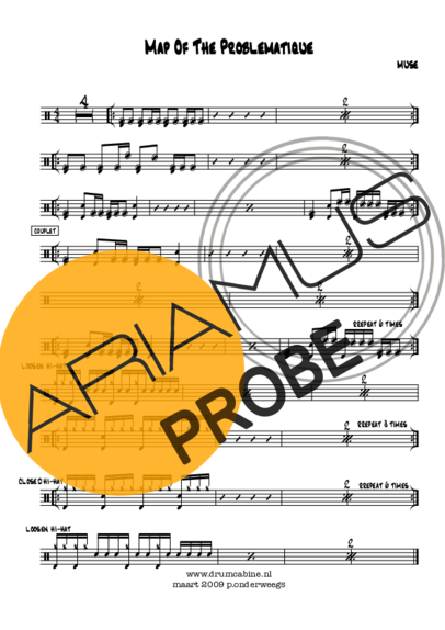 Muse Map Of The Problematique score for Schlagzeug