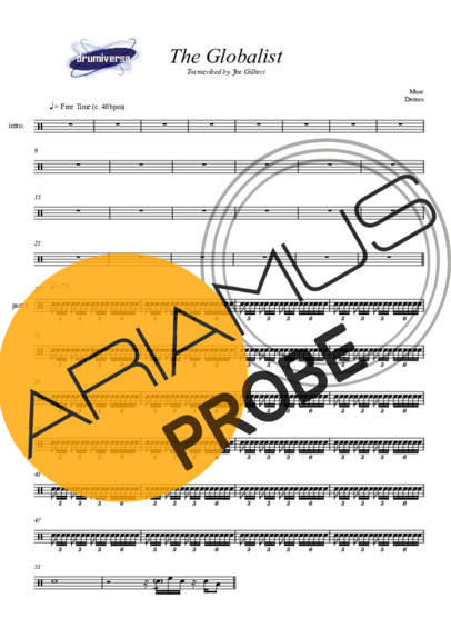 Muse The Globalist score for Schlagzeug